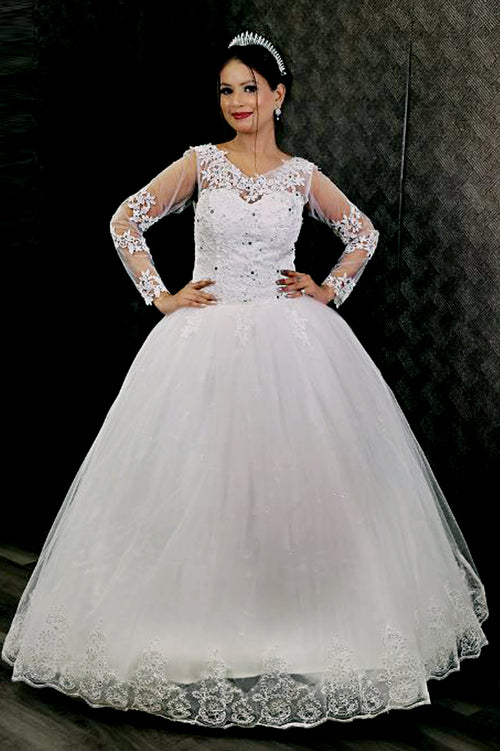 Ball Gown with Full Sleeves