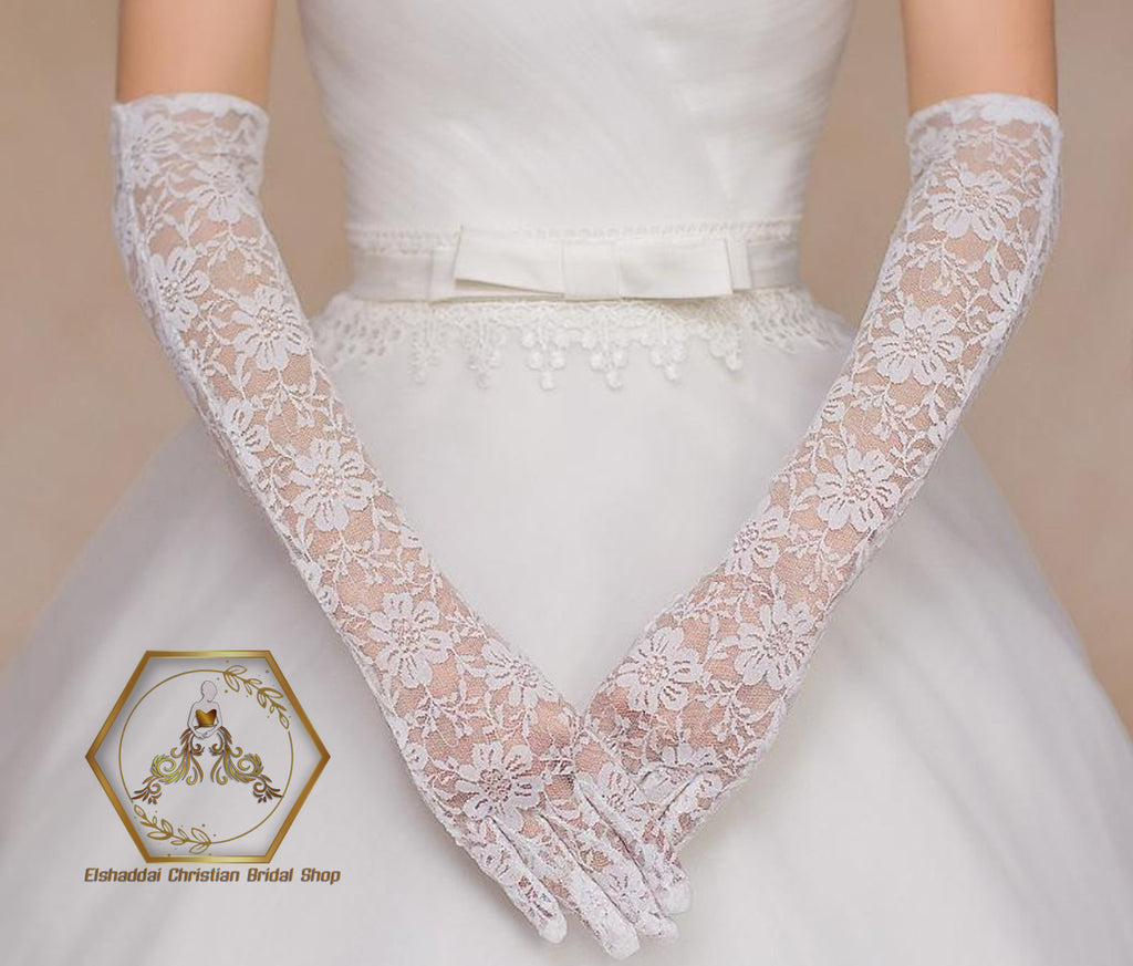 Bridal Gloves - Long Netted