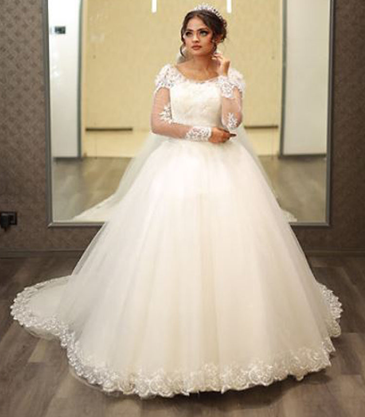 Shimmer Wedding Gown with Train