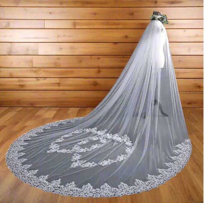 Bridal Veil - Wedding Veil With Comb with Front Face Layer