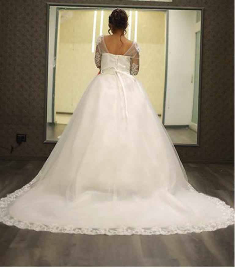 Shimmer Wedding Gown with Train