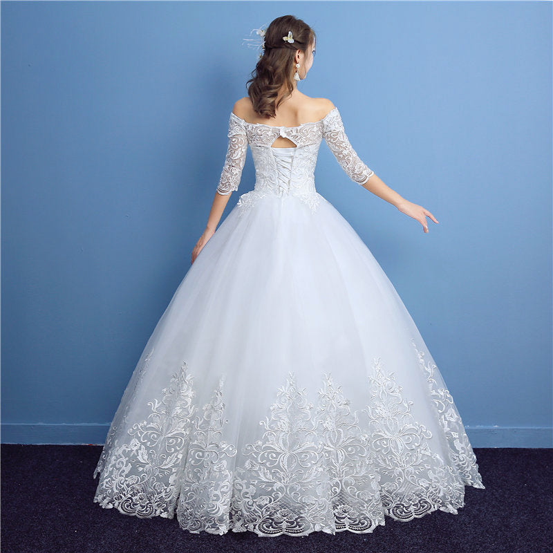 VIntage Off Shoulder Wedding Gown