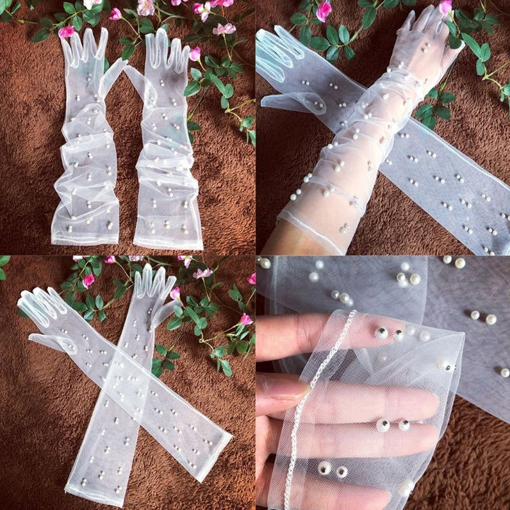 Bridal Gloves - 3/4th Length Full Net