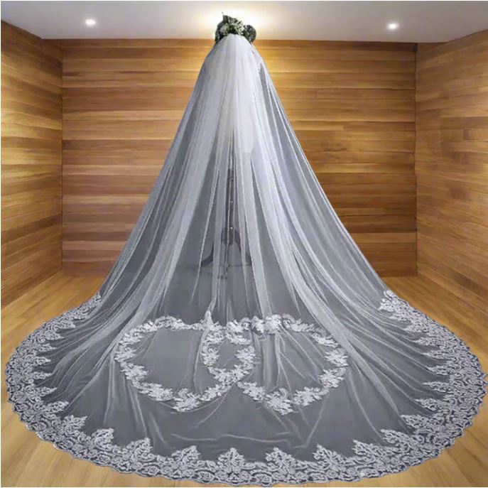 Bridal Veil - Wedding Veil With Comb with Front Face Layer