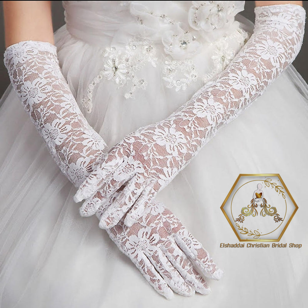 Bridal Gloves - Long Netted