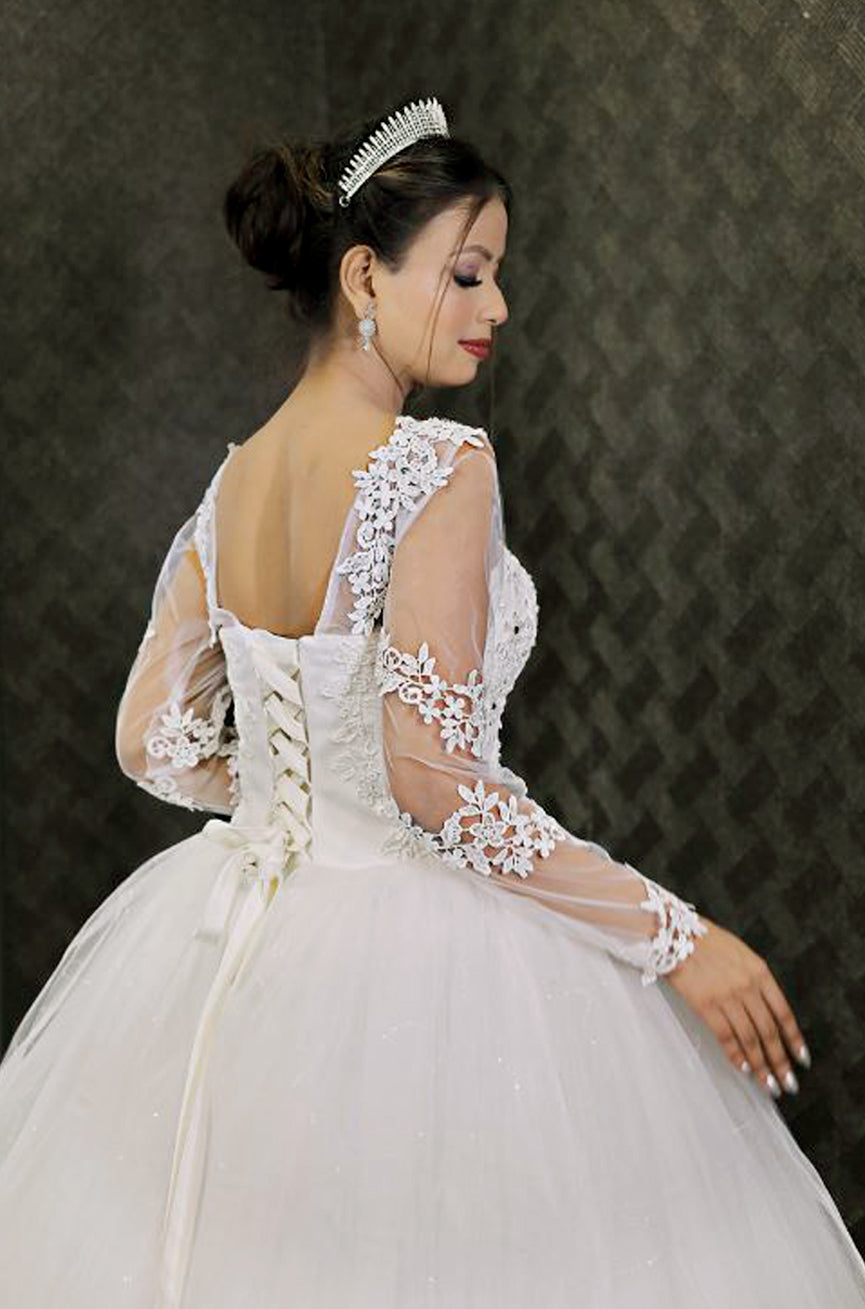Ball Gown with Full Sleeves